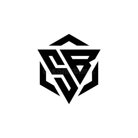 Sb Logo Monogram With Triangle And Hexagon Modern Design Template Stock