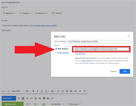 How To Insert A Hyperlink In Gmail Text And Images
