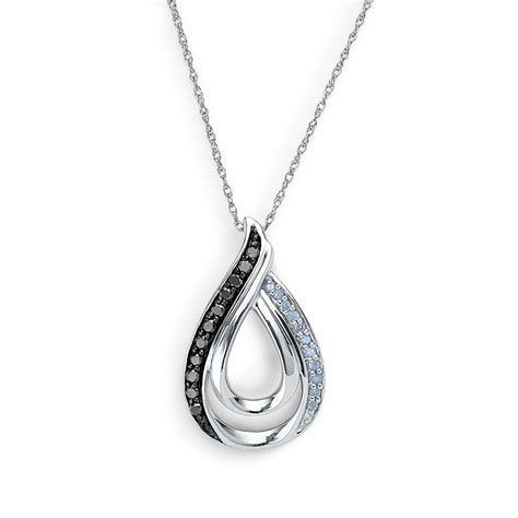 Love Me™ 14 Cttw Diamond Sterling Silver Teardrop Pendant Necklace