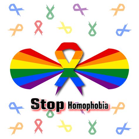 rainbow ribbon clipart hd png stop homophobia rainbow ribbon illustration design stop