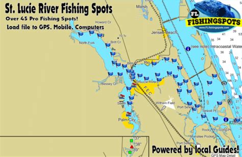 St Lucie River Florida Fishing Spots Map Stuart Florida