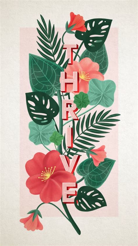 Free Art The Word Thrive Surrounded By Beautiful Flowers Mixkit