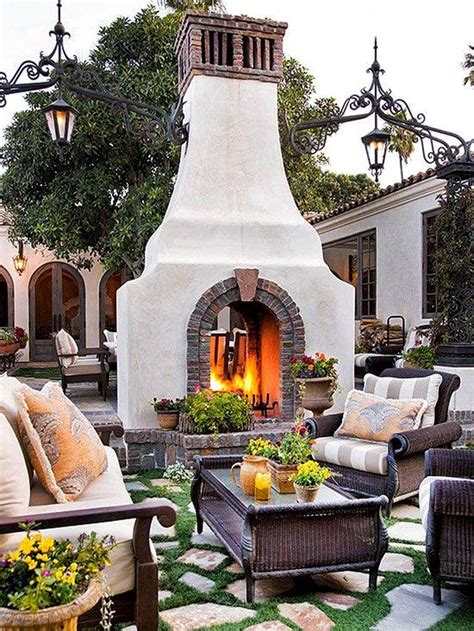 Cozy Patio Designs With Fireplaces Various Fireplace Types Material