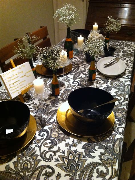 Yellow And Black Party Table Decorations Table Settings Decor