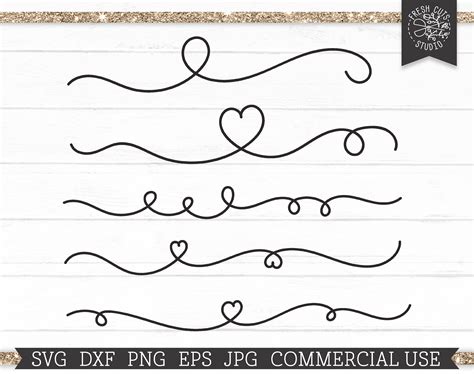 Heart Doodle Lines Svg Cut Files For Cricut Line Breaks Hand Etsy