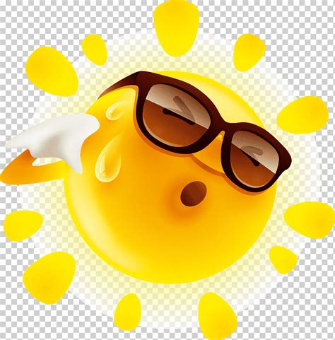 Emoji Con Sombras Ilustración De Sol De Verano De Transpiración Sol