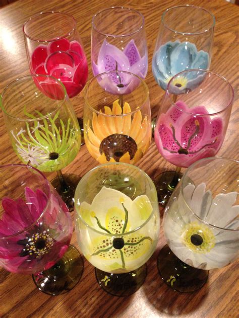How To Paint Flowers On Wine Glasses Artofit