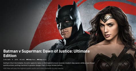 Batman V Superman Dawn Of Justice Ultimate Edition Now Streaming In 4k Dolby Vision And Atmos