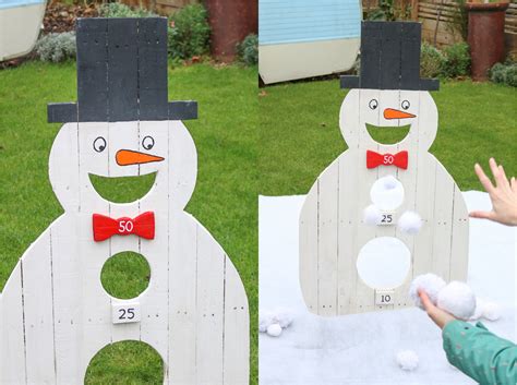 How To Diy A Freestanding Snowman Target Game From Pallet Wood