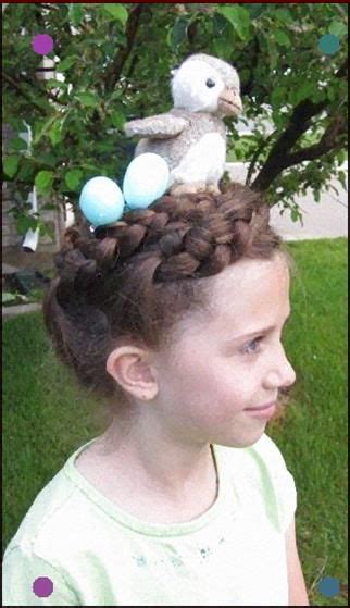 Halloween Hairstyles This Bird Nest Crown Braid With A Bird And Eggs