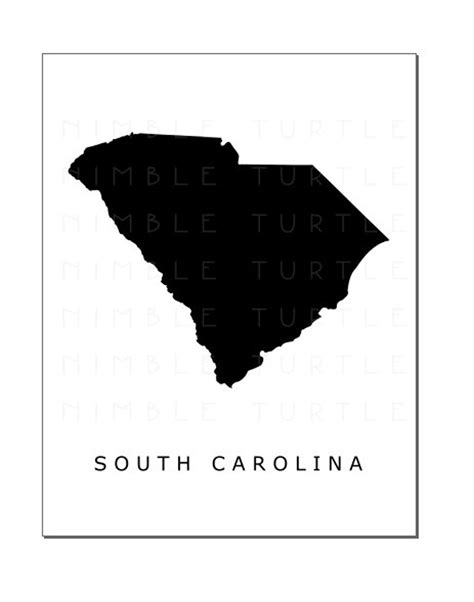 South Carolina State Outline Watercolor Printable South Etsy