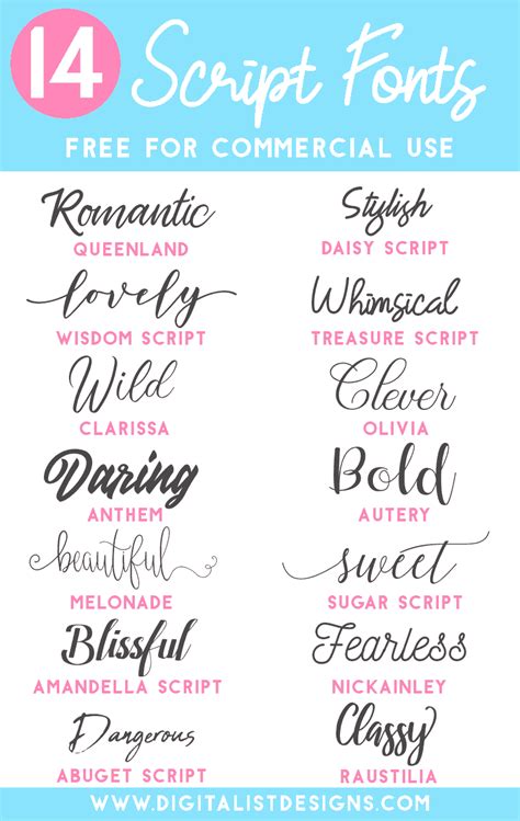 These beautiful calligraphic script fonts are well connected with great flowing cursive styles suitable for formal, holiday, romantic and wedding type graphic design work. 14 Free for Commercial Use Script Fonts | DigitalistDesigns