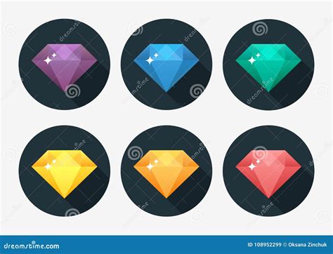Vector Set Of Colored Diamonds Stock Vector Illustration Of Green