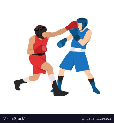 Two Boxers Fighting Battle Spectacle Event Vector Image