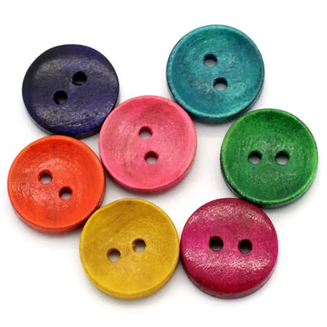 Funique Wholesale 50pcs Mixed Wood Sewing Buttons 2 Holes Children