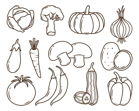 Vegetables Coloring Vector Art Icons And Graphics For Free Download