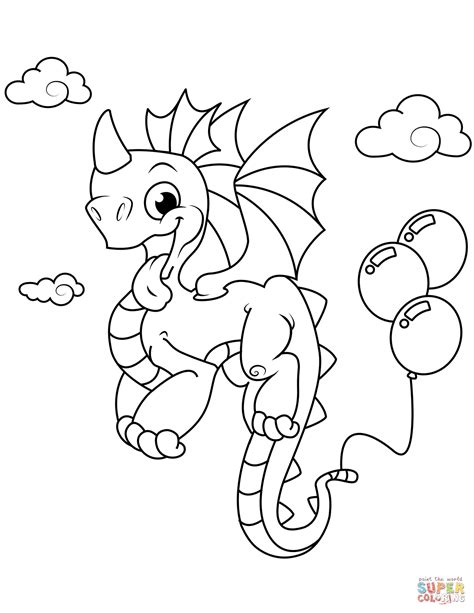 Cute Baby Dragon Coloring Pages At Free Printable