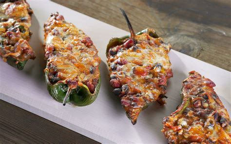 Barbecued Bean And Cheese Chile Rellenos Recipe