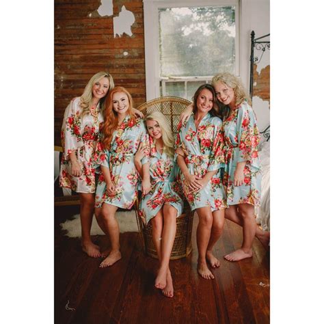 Will You Be My Bridesmaid Monogrammed Floral Kimono Robes And
