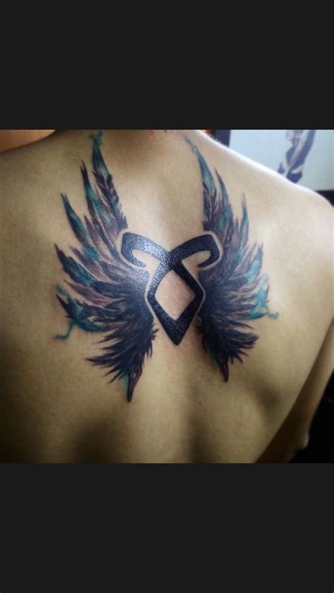 Angelic Rune With A Demon Wings Hand Tattoos Shadow Hunter Tattoo