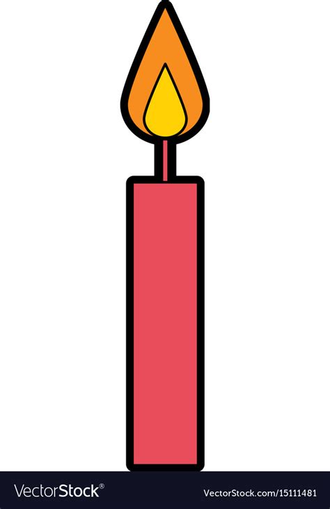 Cute Red Birthday Candle Cartoon Royalty Free Vector Image