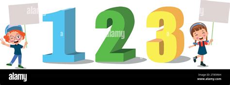 Cartoon Kids With 123 Numbers Vector Image Stock Vector Image And Art Alamy