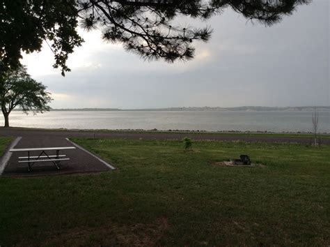 Campground At Lewis And Clark Lake In South Dakota At Early Morning