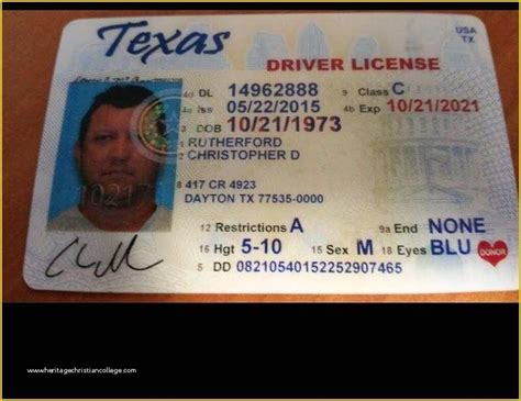 Tx Fake Id Template Id Card Template Texas Drivers License Template