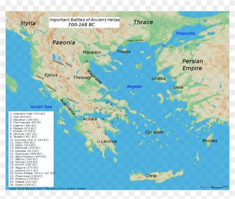 Battles Of Ancient Greece 700 168 Bc Parthenon On A Map Hd Png