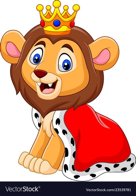 Cartoon Cute Lion King Royalty Free Vector Image