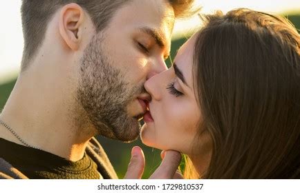 Eternal Love Romantic Date Sensual Kiss Stock Photo