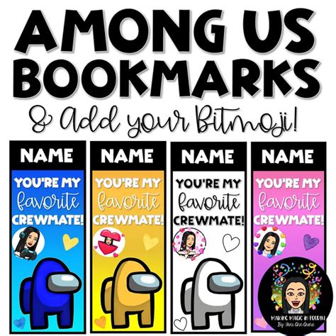 Among Us Bookmarks Printable Crafts For Among Us Fans