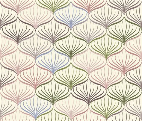 Abstract Seamless Pattern Floral Oriental Geometric Line Ornament