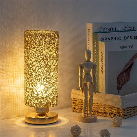 Decorative Desk Lamp with Metal Wiring Shade, Gold ...