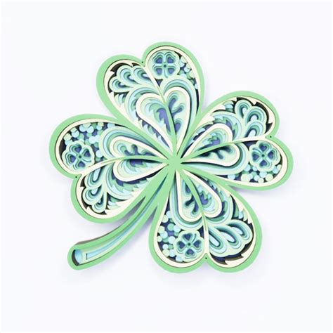 Layered Mandala Cut File 4 Leaf Clover Svg Shamrock Svg File Clip Art