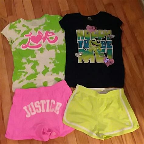 Nwt Justice Girls 8 10 12 Black Active Tank And Print Compression Shorts