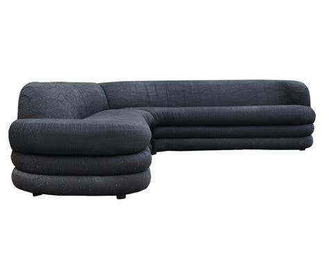 Mid Century Modern Curved Serpentine Sectional Sofa By