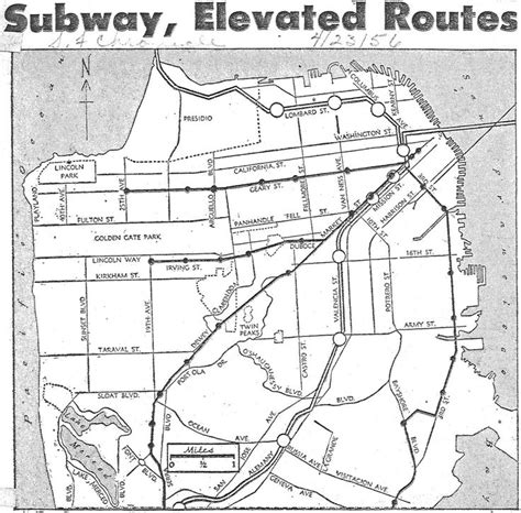 San Francisco Rapid Transit Plans 1956 Transit Map Rapid Transit