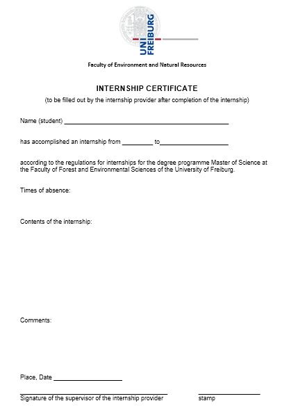 21 Free Sample Internship Certificate Templates Printable Samples