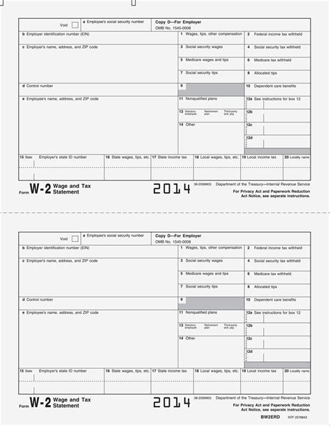 Form W 2 Employee Record Copy D