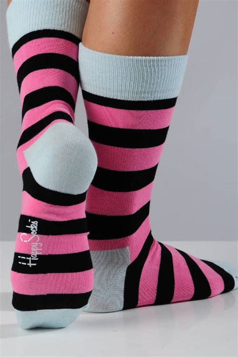 Pink Pink And Black Stripe Socks 10 Tobi Us