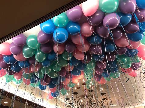 Ceiling hanging balloon decorations for ready to pop baby shower. Ceiling Décor - Balloon Artistry