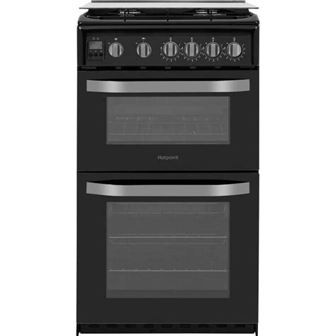 Buy Hotpoint Hd5g00ccbk 50cm Gas Double Oven Black From £43998