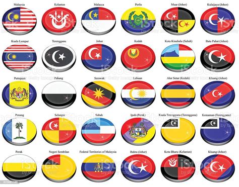 Flags Of The Malaysian States And Cities Stock Vector Art And More Images