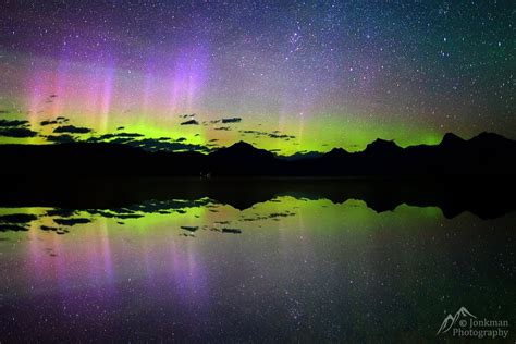 A Wonderful Display Of The Aurora Borealis Lighting Up The Night Sky