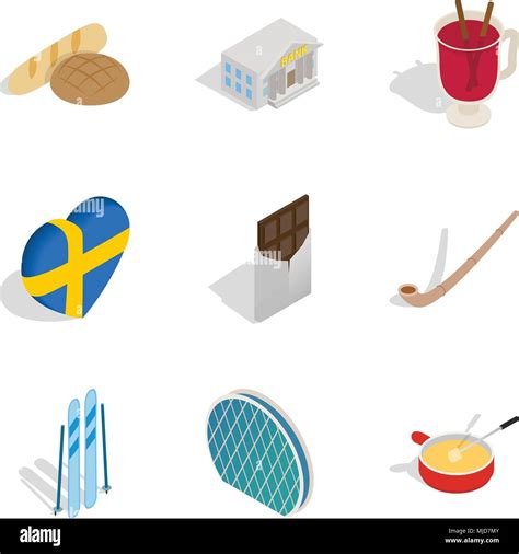 Scandinavian Icons Set Isometric Style Stock Vector Image And Art Alamy