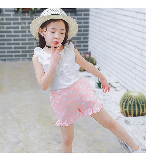 2017 Fashion Summer Girls Clothing Sets Kids Clothing Sets Solid Colors