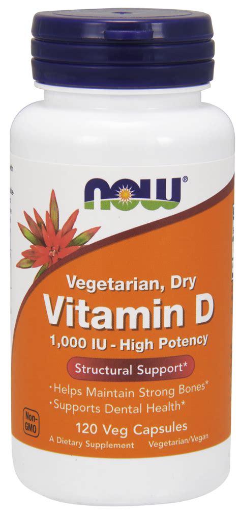 Now Supplements Vitamin D 1000 Iu Dry High Potency Strong Bones