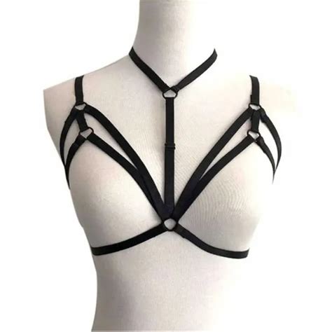 Alluring Women Harness Bra Elastic Cage Bra Strappy Hollow Out Bra Bustier H0tb In Bras From