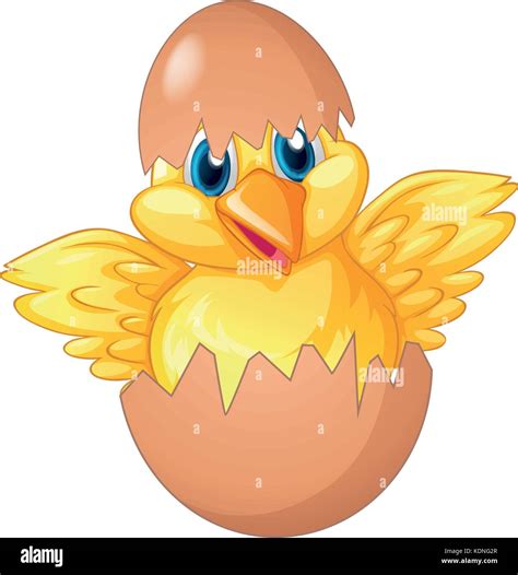 Little Chick Hatching Egg Illustration Stock Vector Image And Art Alamy